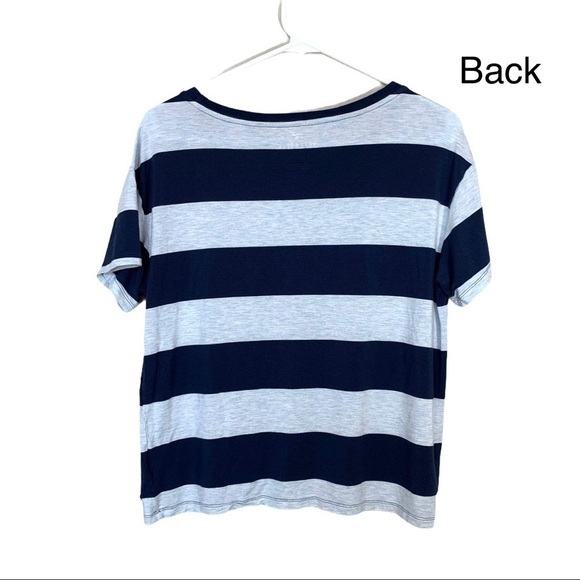 American Eagle Soft & Sexy Blue Stripe Pocket Tee Size Small - Picture 5 of 15